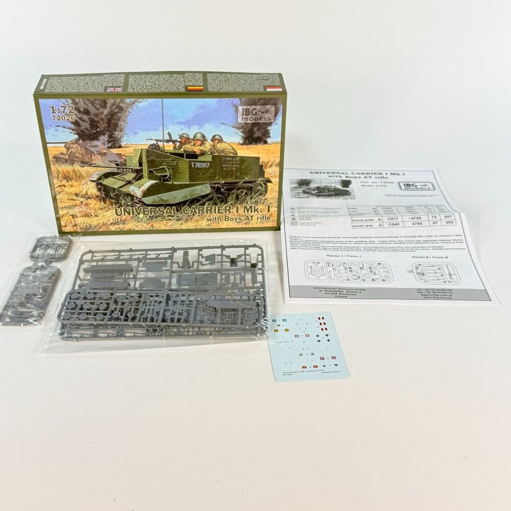 IBG Universal Carrier I Mk I 1/72 Scale Model Kit Boys AT Rifle 72026